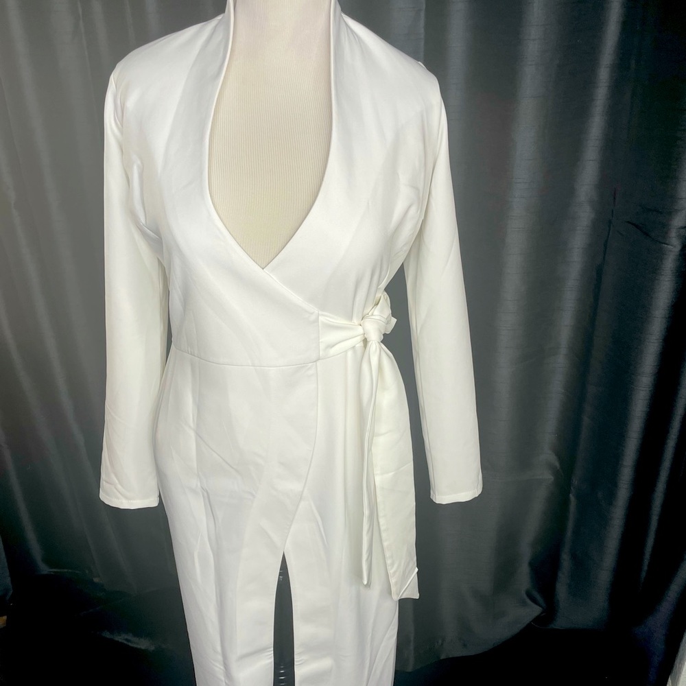 White wrap dress